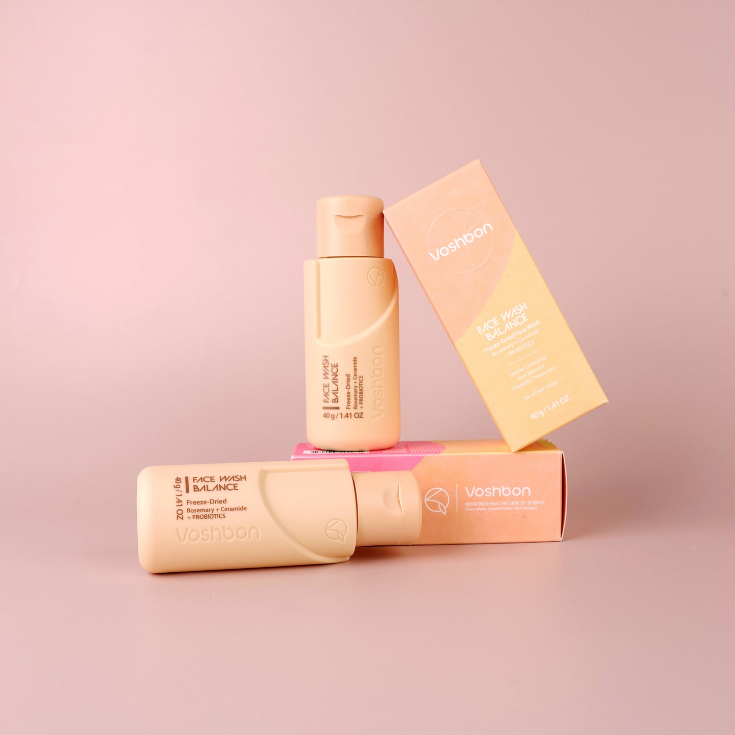 balance granule facial cleanser box packaging and product bottle