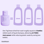 freeze-dried hair wash equals four traditional shampoos reducing plastic waste